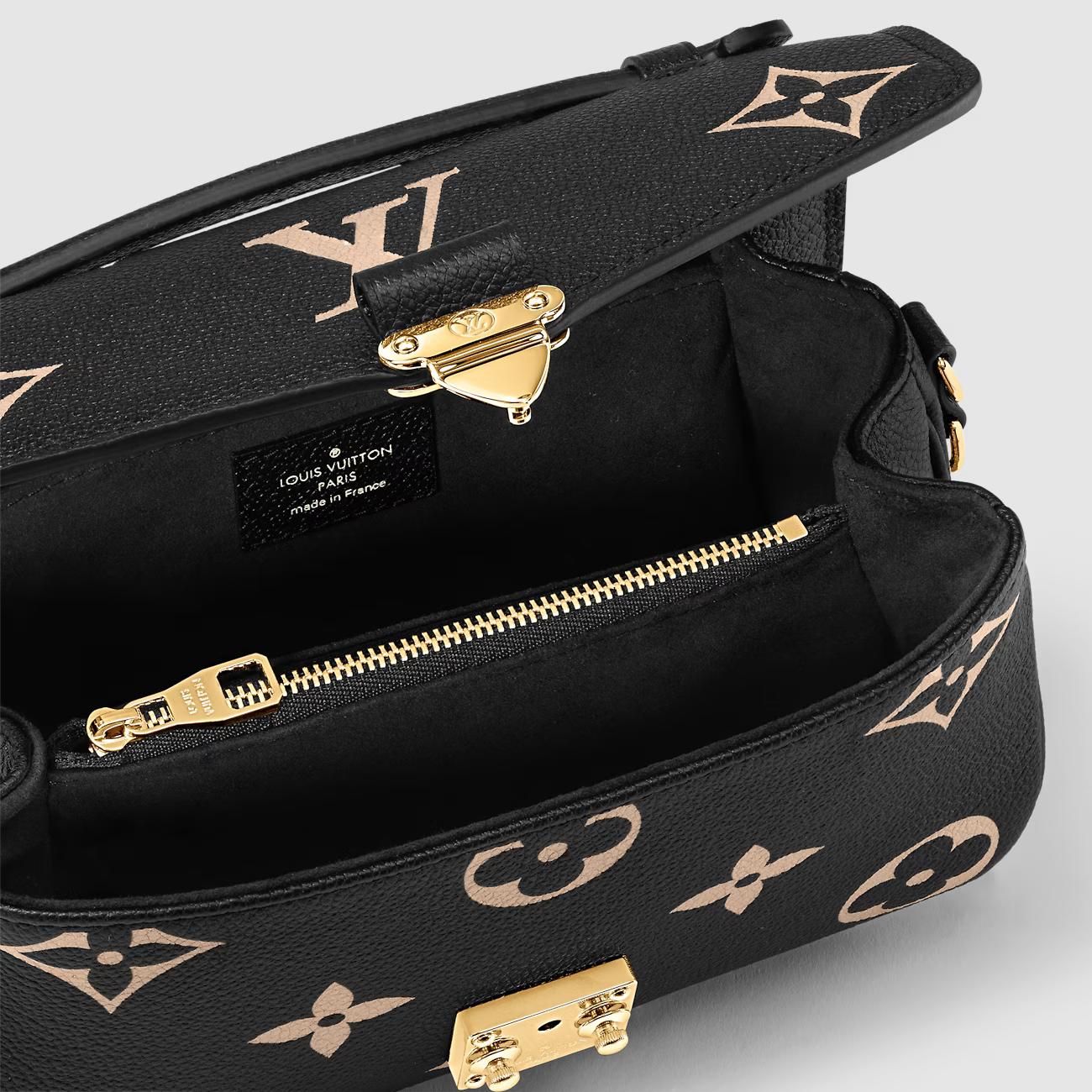 Túi Louis Vuitton Pochette Métis East Nữ West Monogram Empreinte Đen Be 